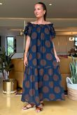 The Tallulah Midaxi Dress Spot Deep Teal